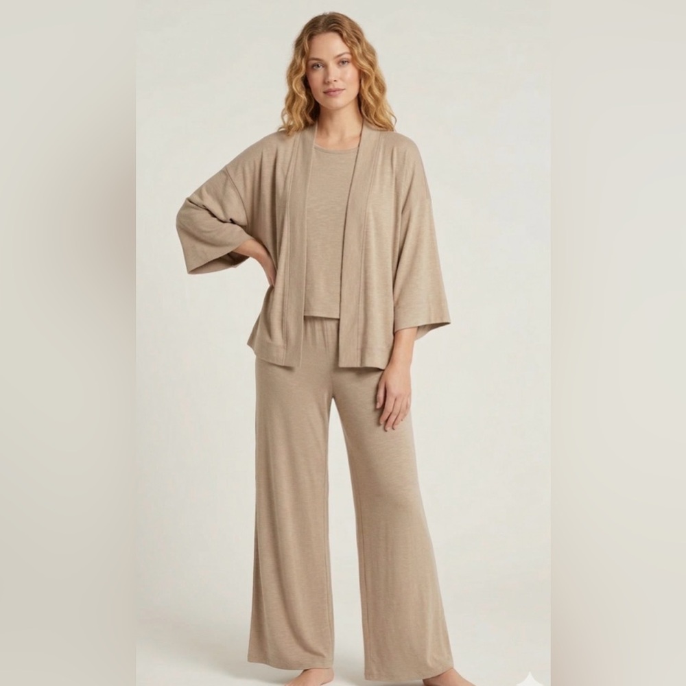 Lemon Sleep Set 3 Piece Size XS Heather Warm Taupe Tan Cozy Comfortable Gift NWT